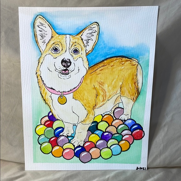 Handmade Other - Handmade Corgi watercolor